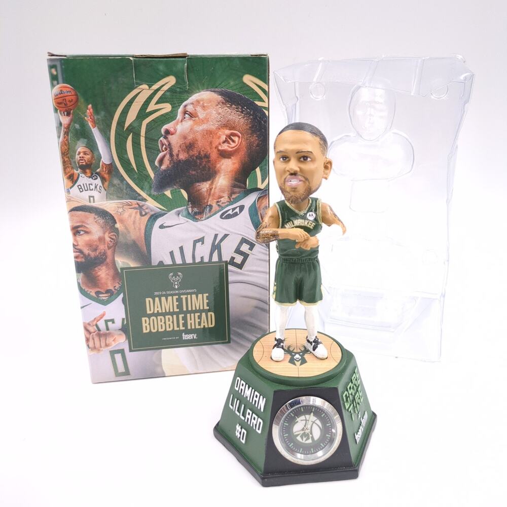 Damian Lillard Milwaukee Bucks NBA Dame Time Bobblehead 2023-24 Season Giveaway